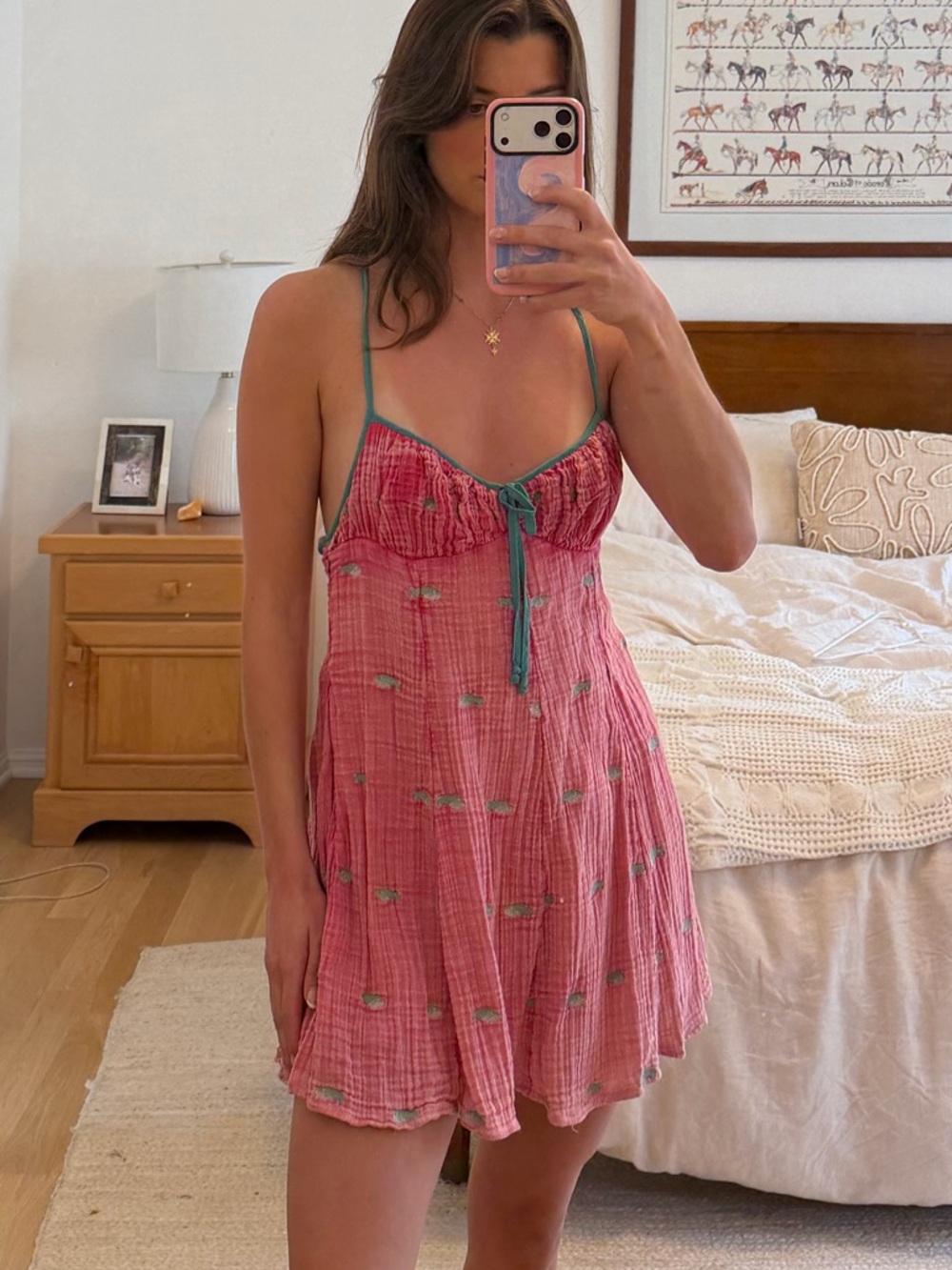 Pink Floral Tie-Front Sundress